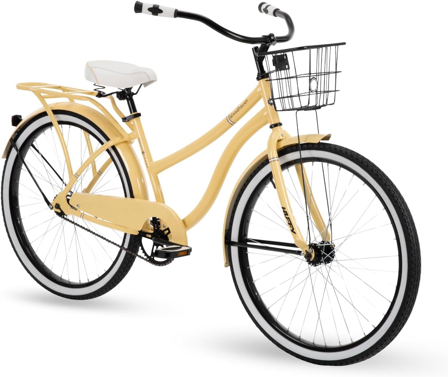 Huffy Woodhaven Cruiser — Cream Yellow — Panama Jack beach cruiser bike by Huffy